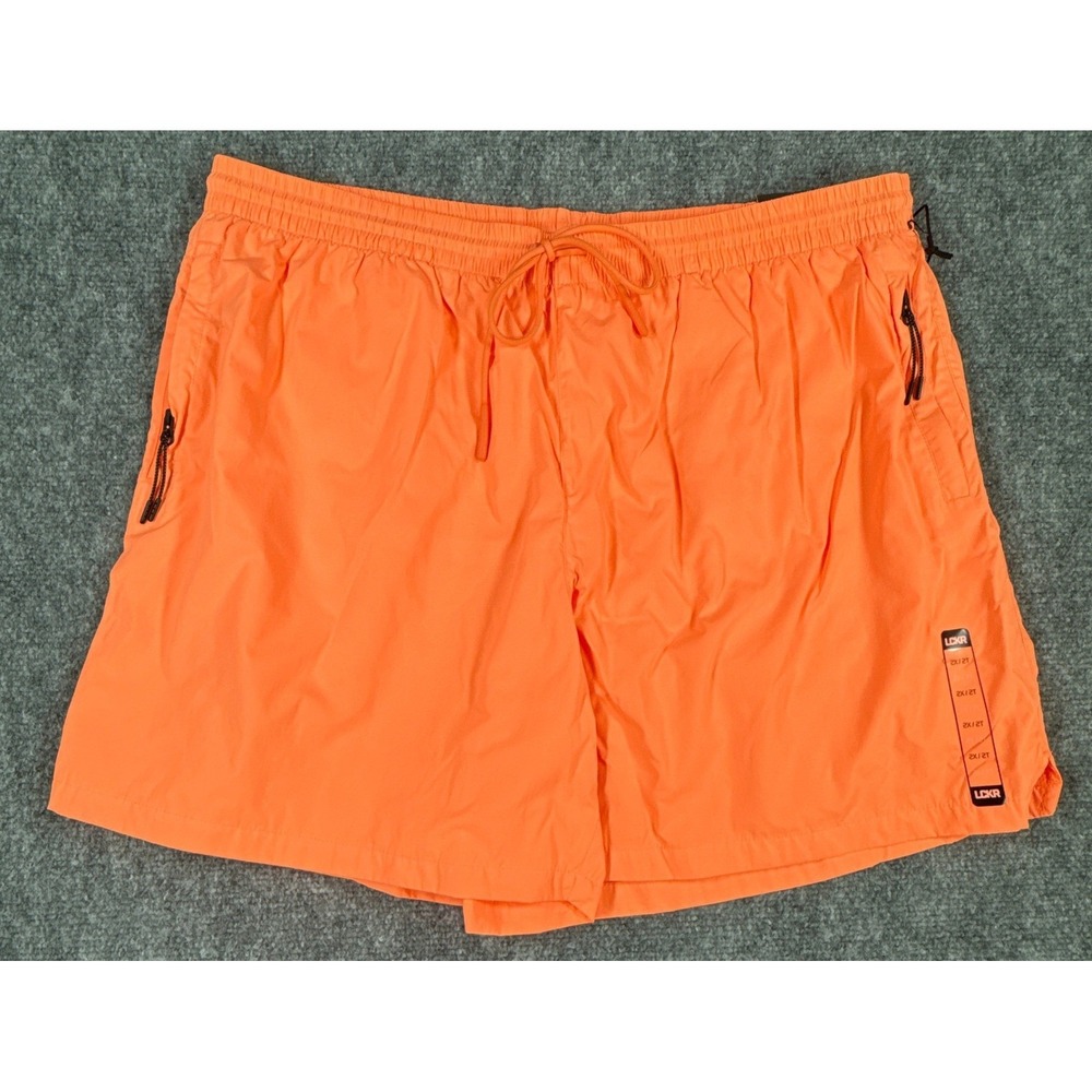 LCKR Mens 2XL Orange All Around Hybrid Athletic Swim Zip Pocket Shorts NWT